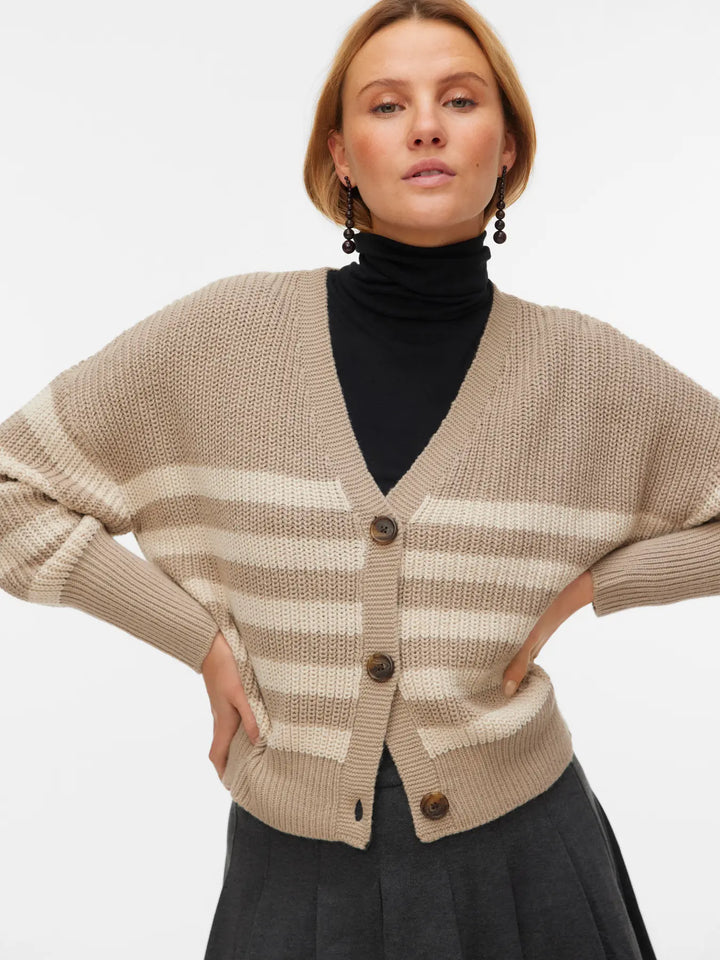 Vero Moda Stone Stripe Lea Cardy