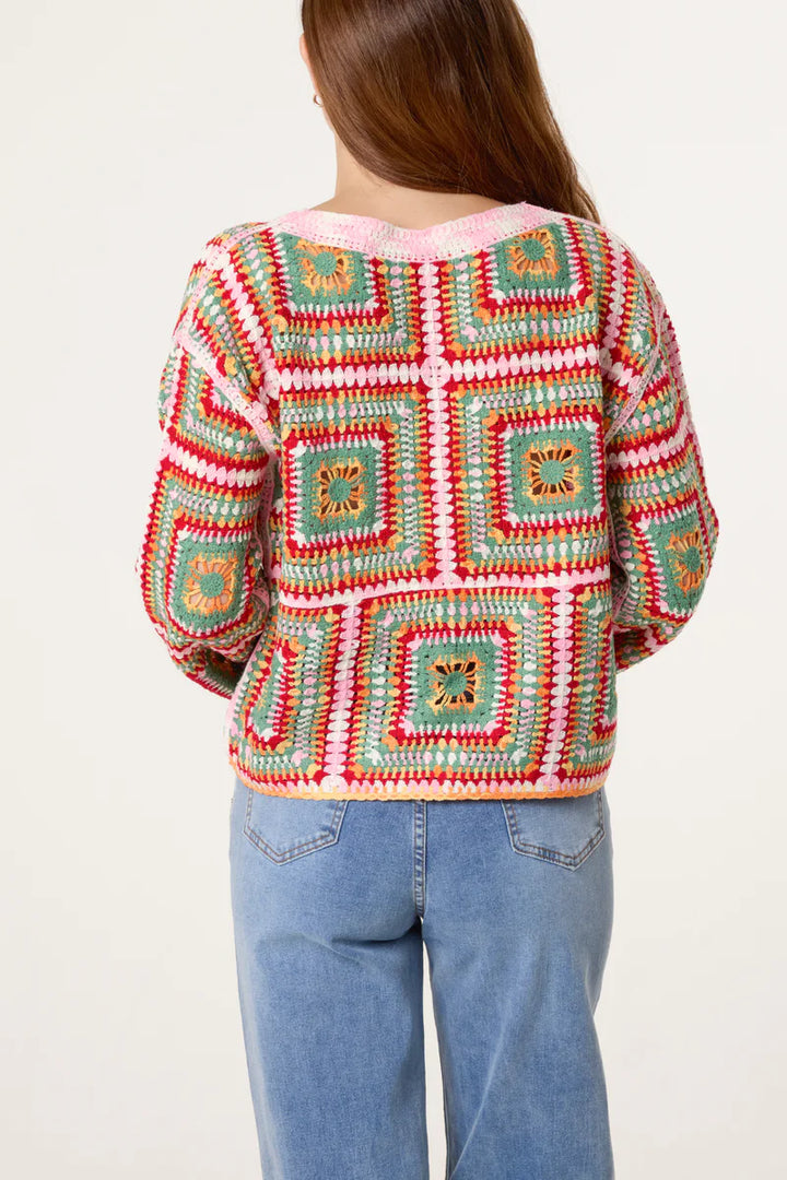 Patchwork Rainbow Crochet Top