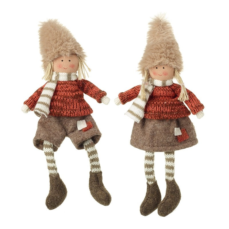 Boy & Girl In Rust Coloured Jumpers