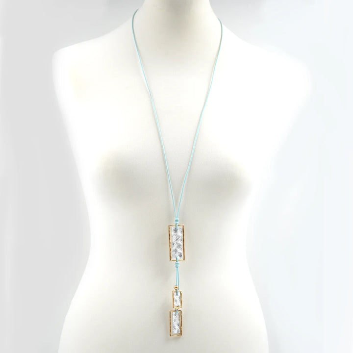 Aqua Trivalent Pendant Necklace