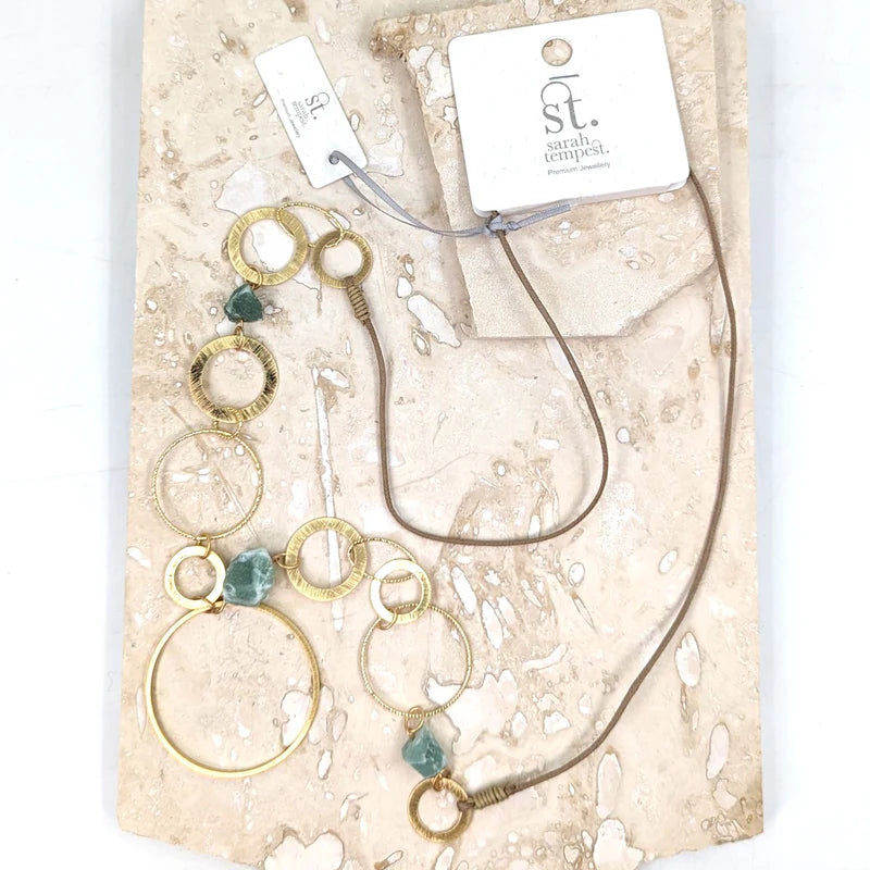 Gold Ring & Turquoise Stone Necklace