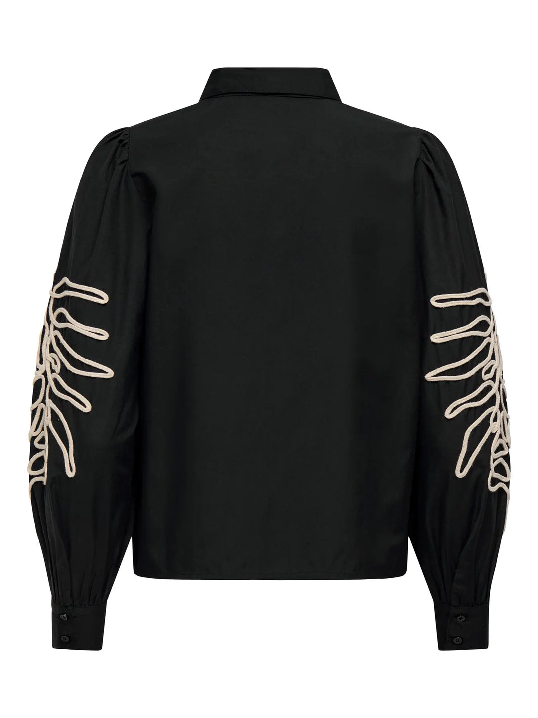 JDY Black Embroidered Sleeve Shirt