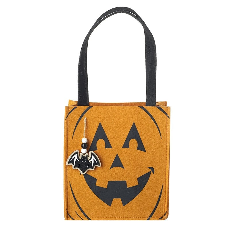 Large Halloween Pumpkin Bag With Bat