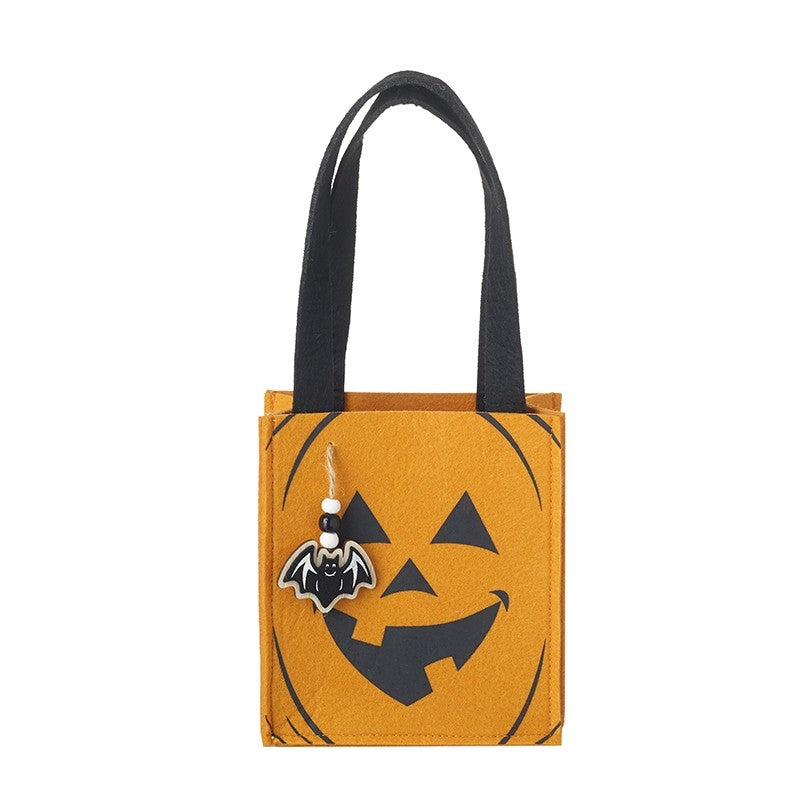 Small Halloween Pumpkin Bag With Bat