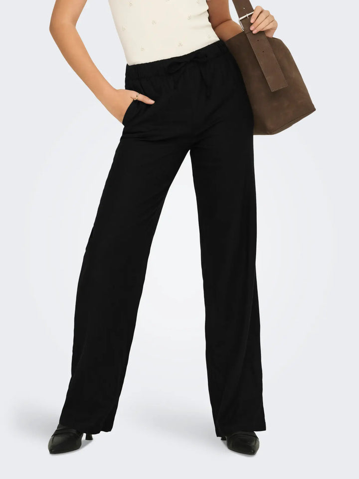 ONLY Black Goa Linen Trousers