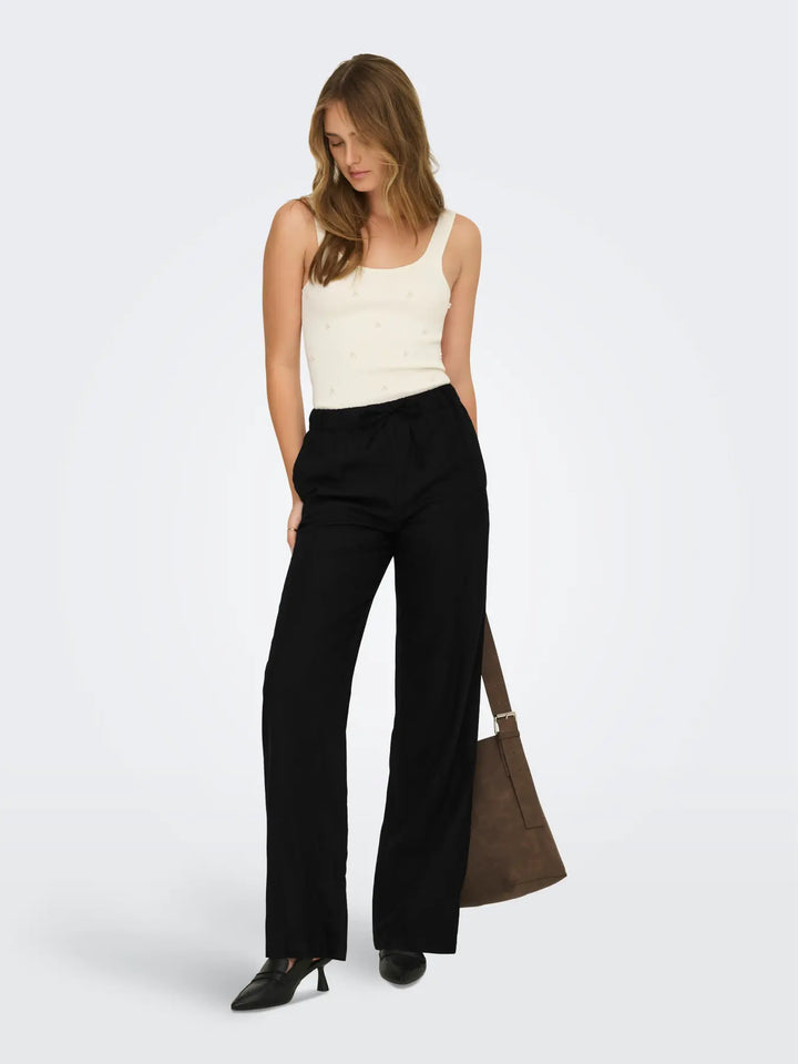 ONLY Black Goa Linen Trousers