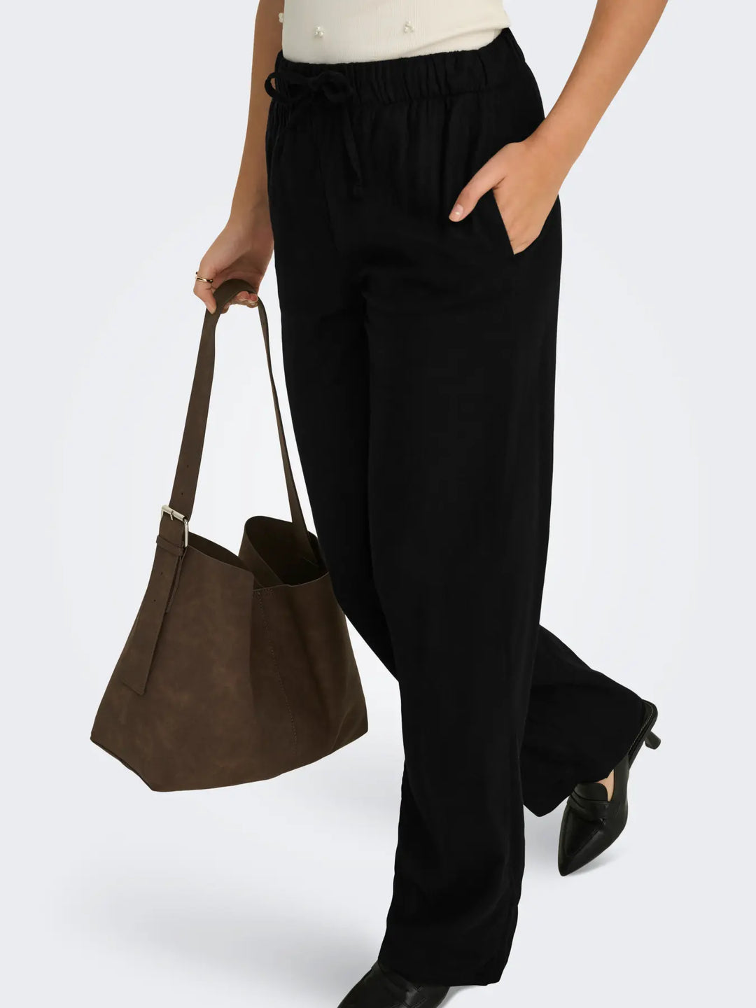 ONLY Black Goa Linen Trousers