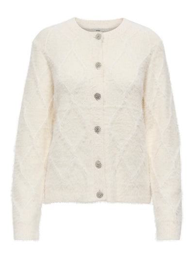 JDY Cream Diamante Button Cardy