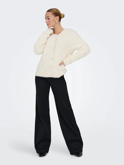 JDY Cream Diamante Button Cardy