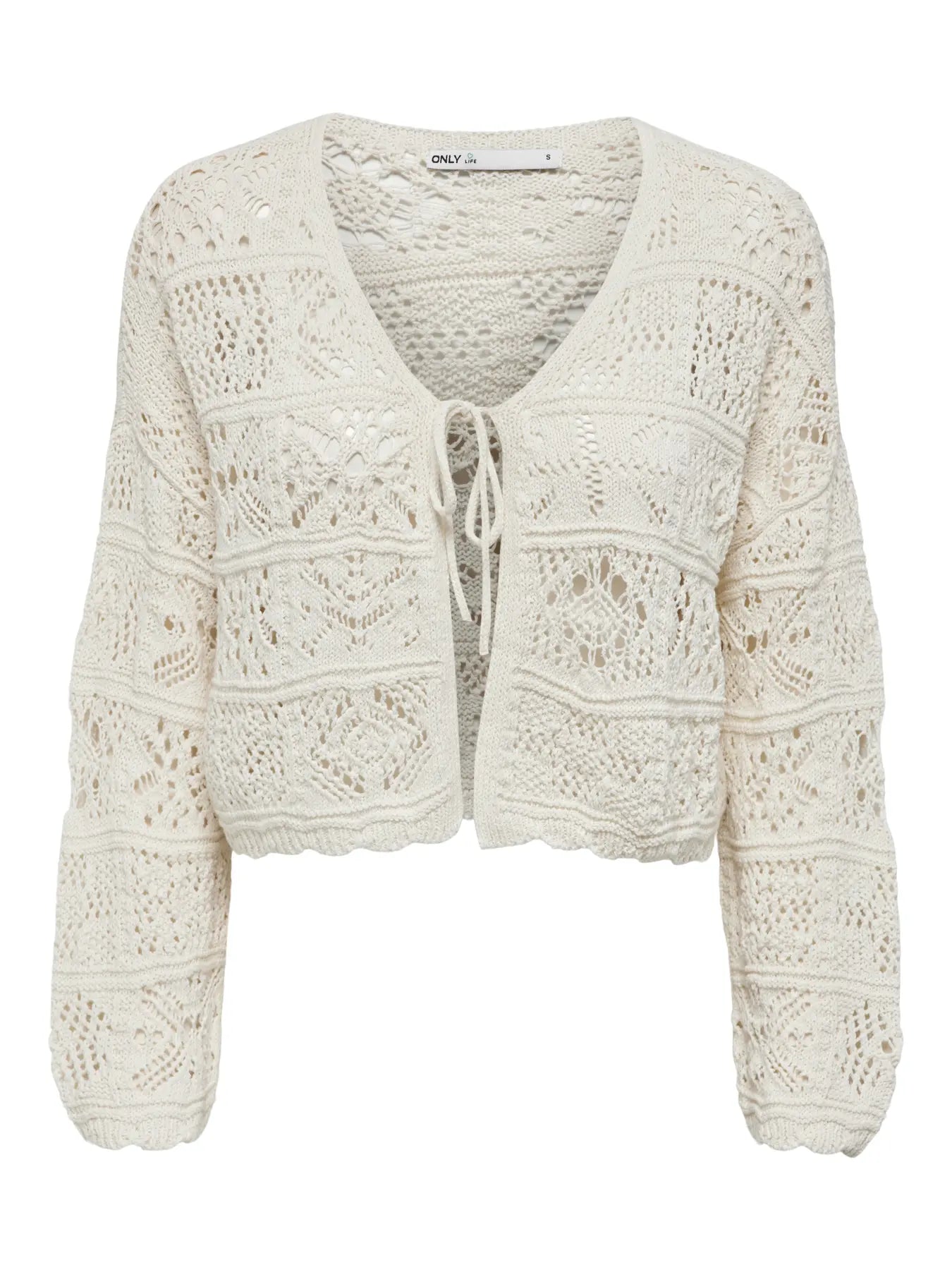 ONLY Ecru Crochet Cardigan