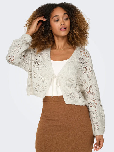 ONLY Ecru Crochet Cardigan