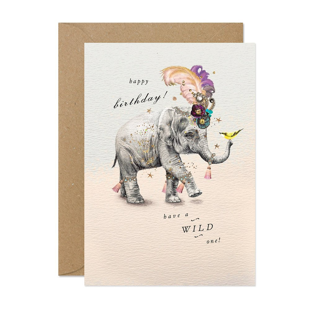 Elephant Wild Birthday Card