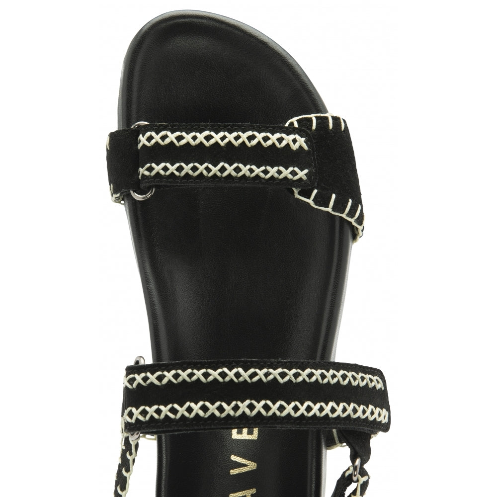 Ravel Black Leather Alva Sandals