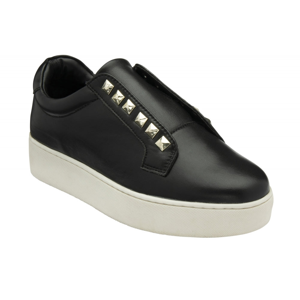 Ravel Black Leather Lowther Trainers