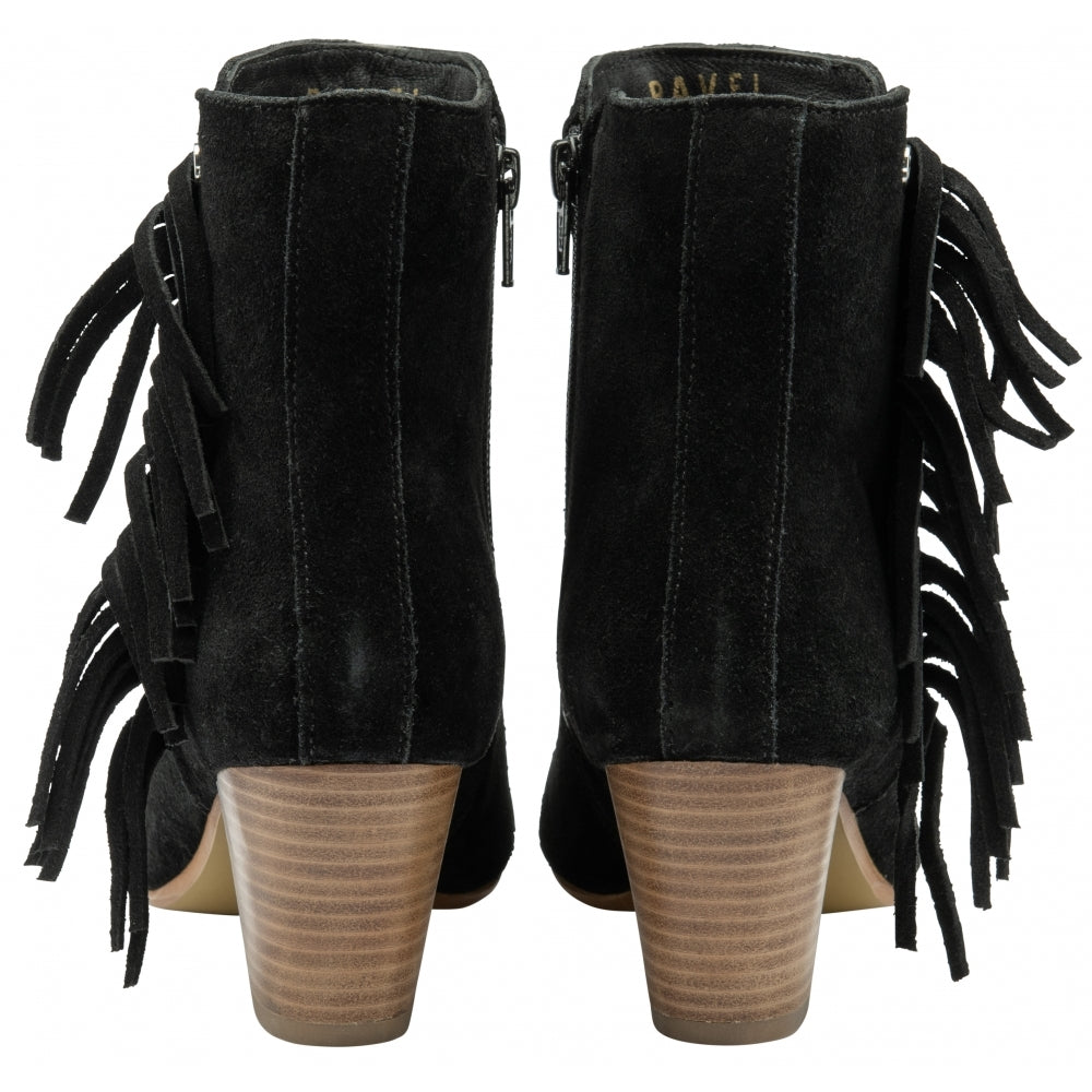 Black Suede Fringed Laxey Boots