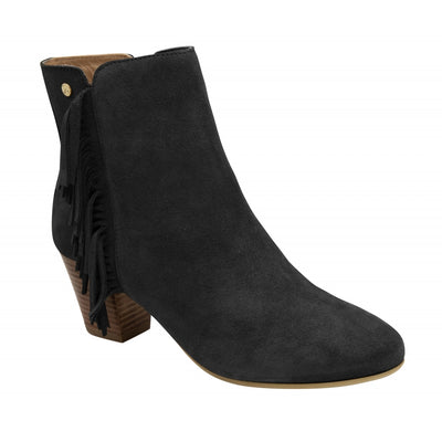 Black Suede Fringed Laxey Boots