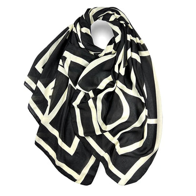 Cream Geometric Scarf