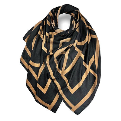 Tan Geometric Scarf