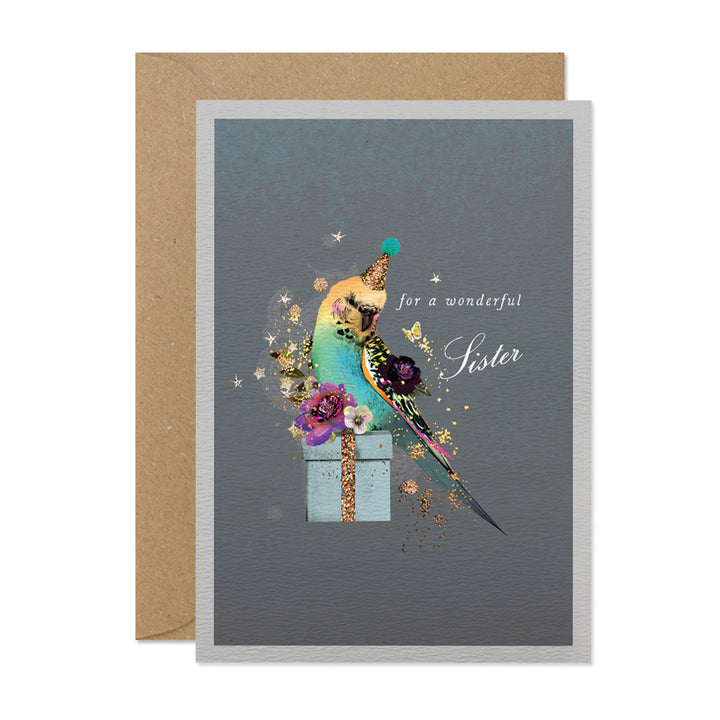 Wonderful Sister Budgie Card
