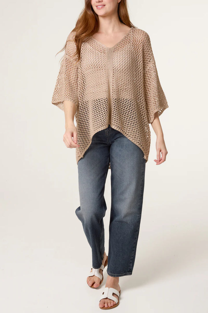 Gold Metallic Knitted Top