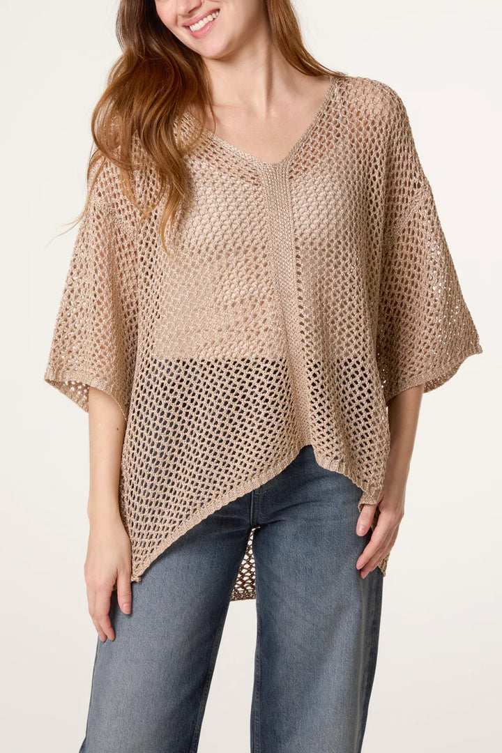 Gold Metallic Knitted Top