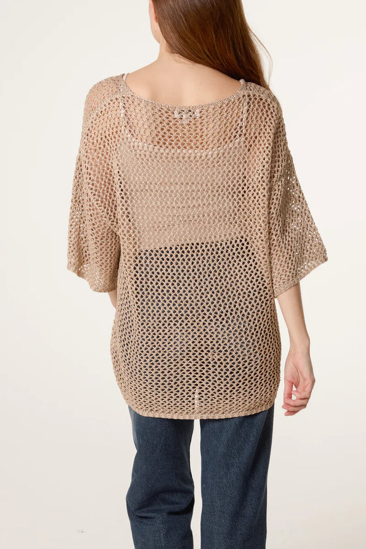 Gold Metallic Knitted Top