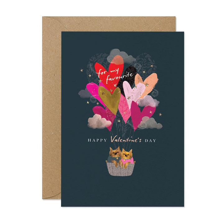 Hot Air Balloon Valentines Day Card