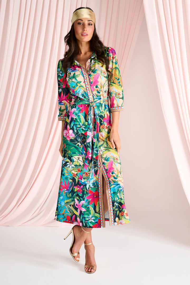 K Design Tropical Print Maxi Dress