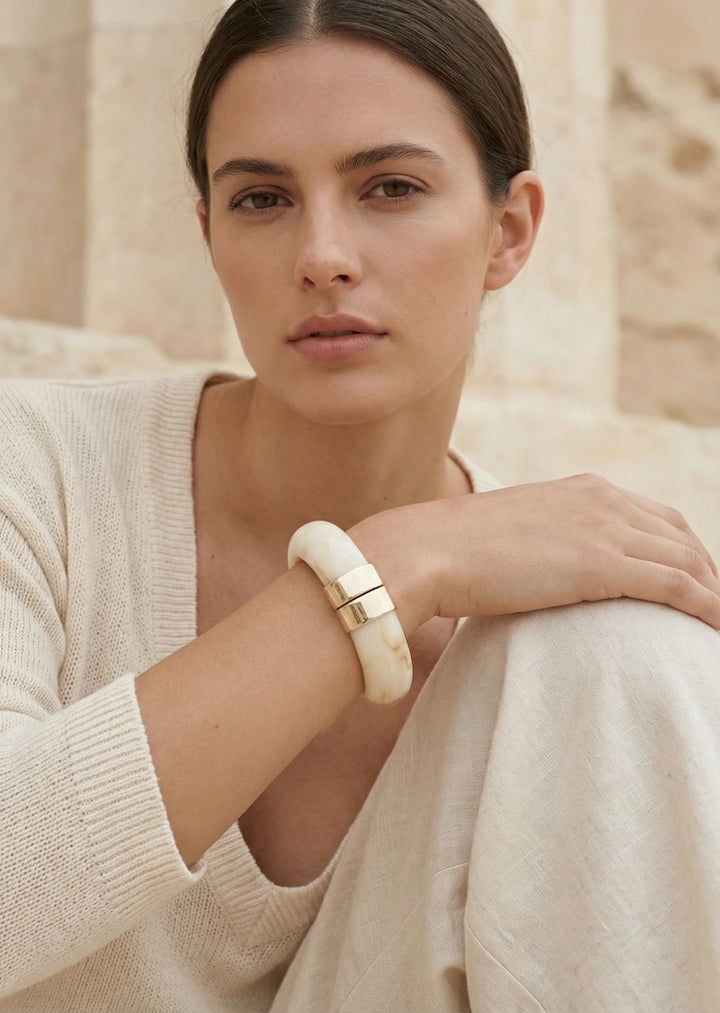 Cream Resin Bangle