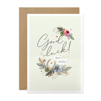 Good Luck Floral Leaves Card