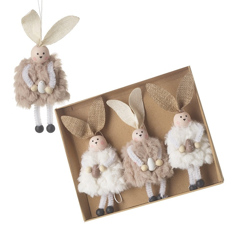 Set of 4 Hanging Bunnies With Eggs