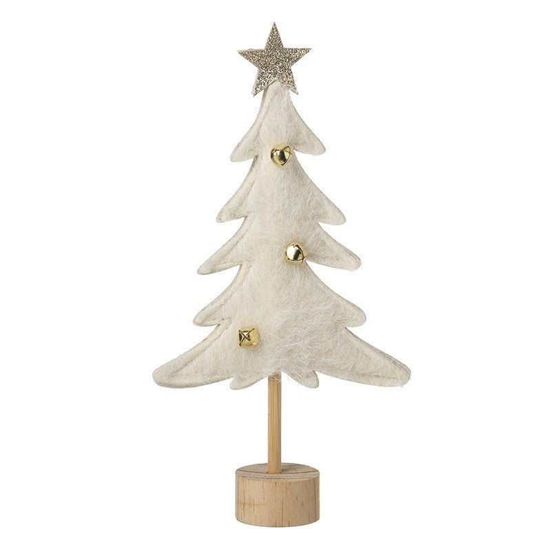 Cream Felt Xmas Tree Decoration