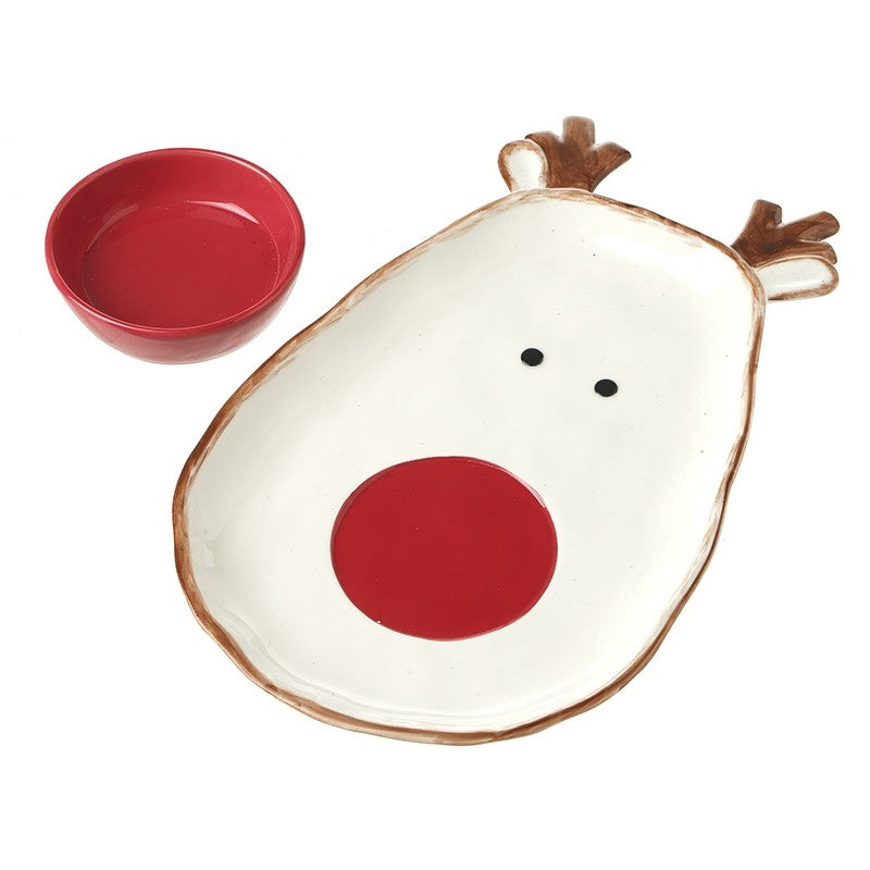 Reindeer Serving Plate & Bowl