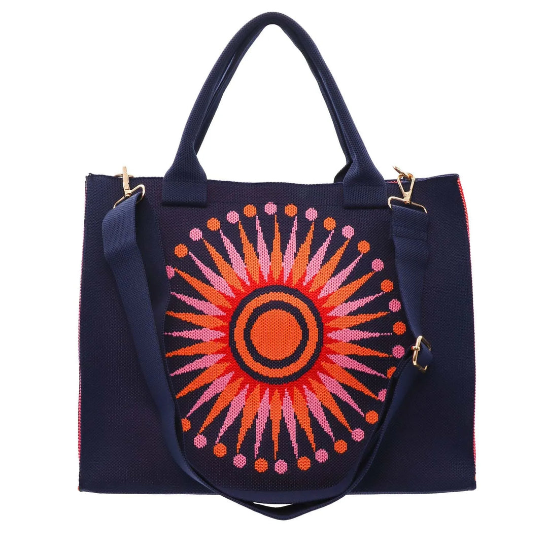 Zelly Navy Sunburst Tote Bag