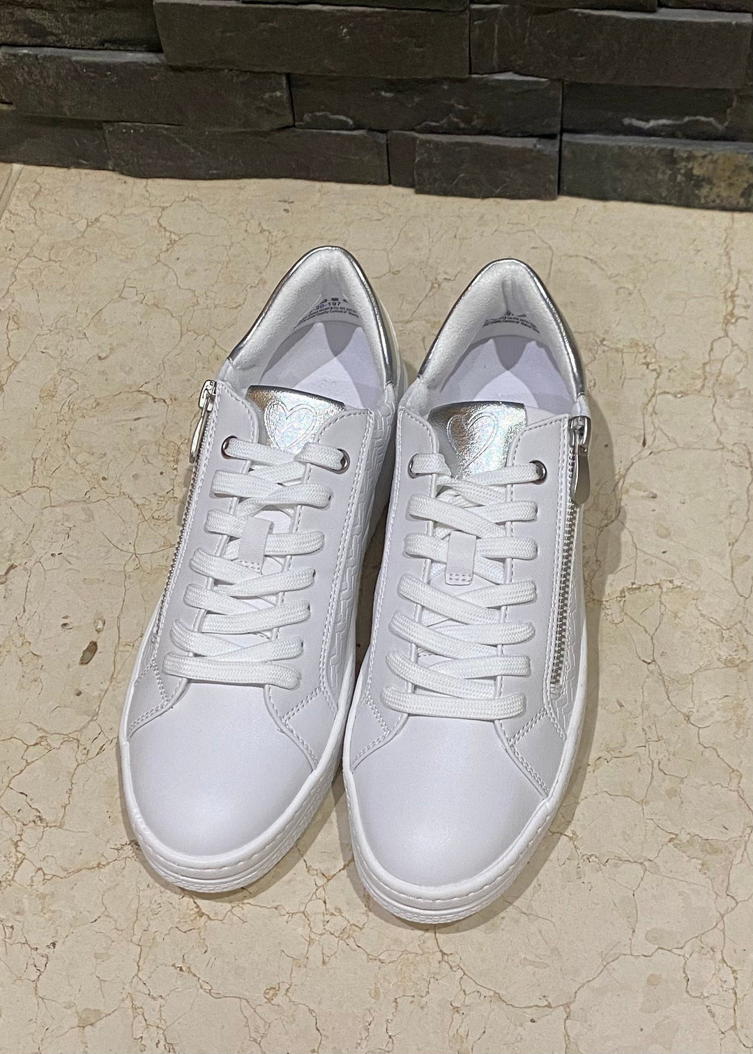 MT White Zip Trainers