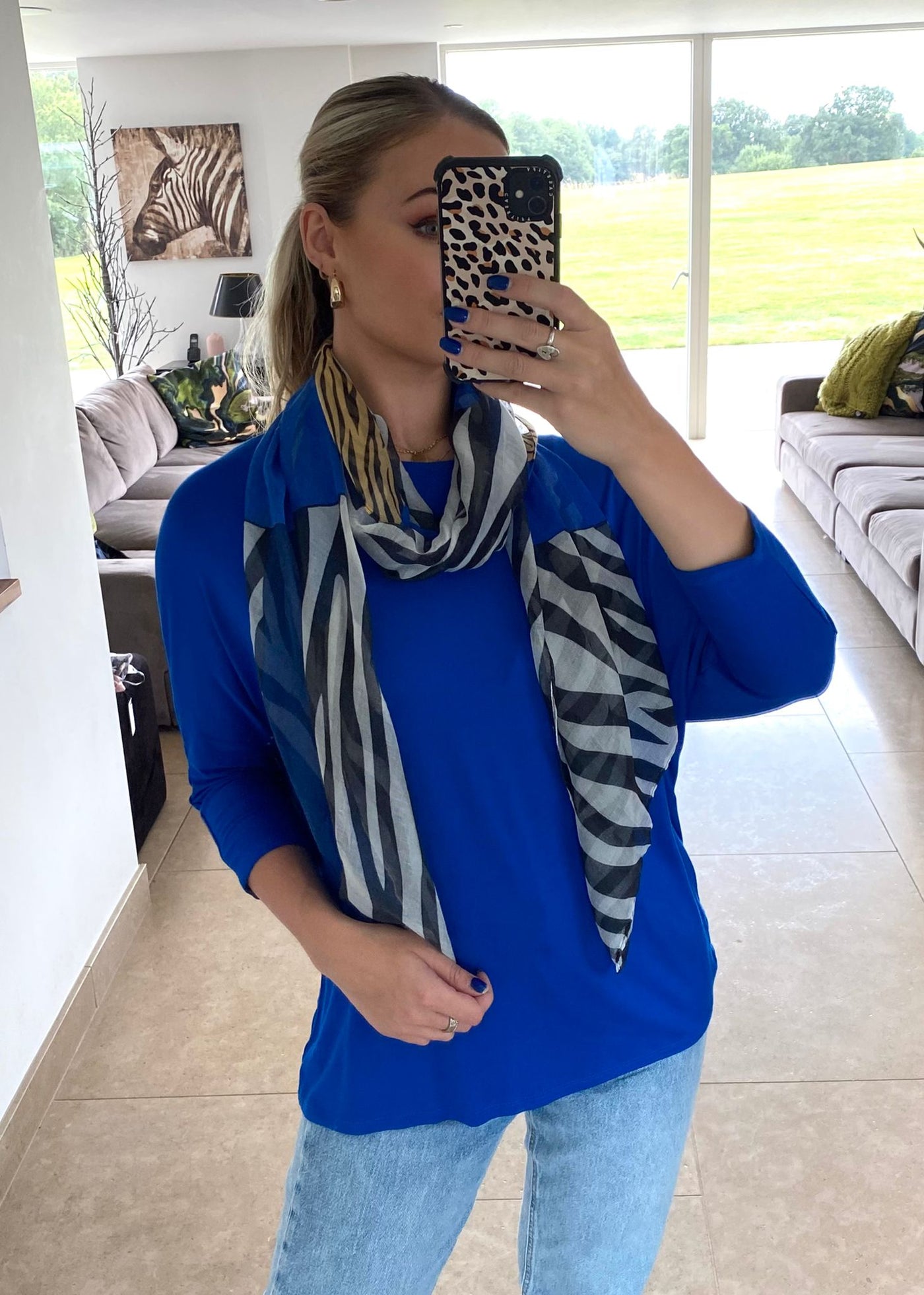 Royal Blue Basic Batwing Top