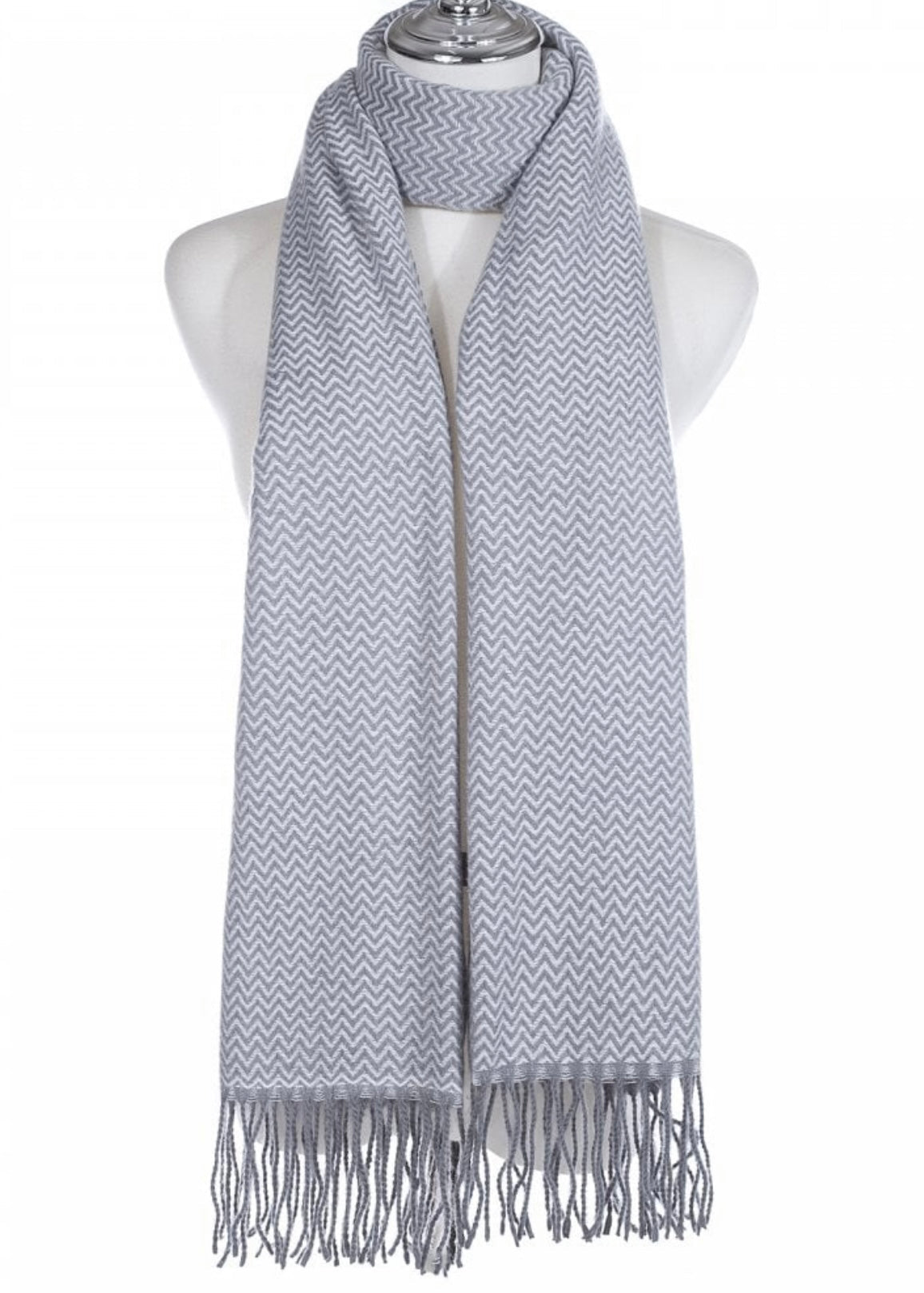 Grey Zig Zag Scarf