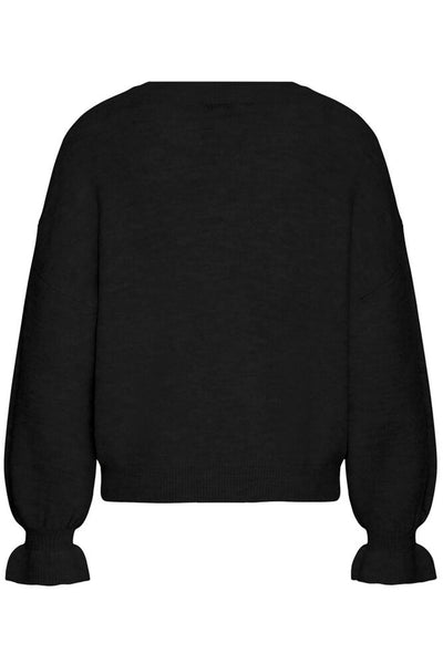 BYoung Black Frill Sleeve Jumper