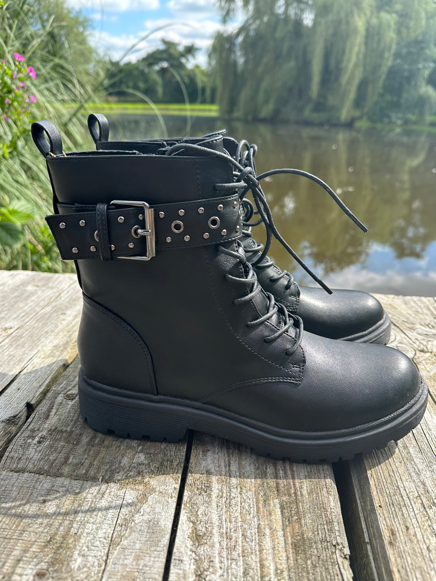 Cheap black 2025 military boots