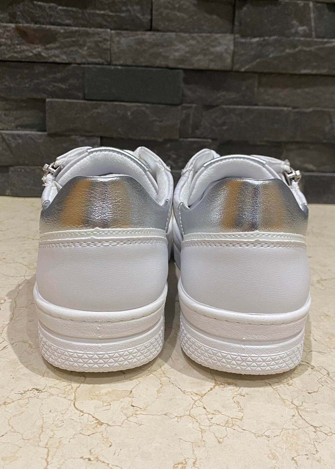 MT White Zip Trainers