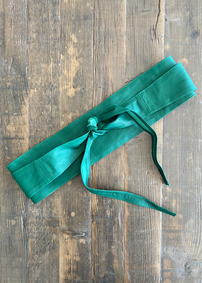 Super Soft Green Leather Wrap Belt