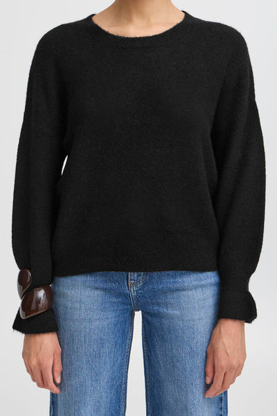 BYoung Black Frill Sleeve Jumper