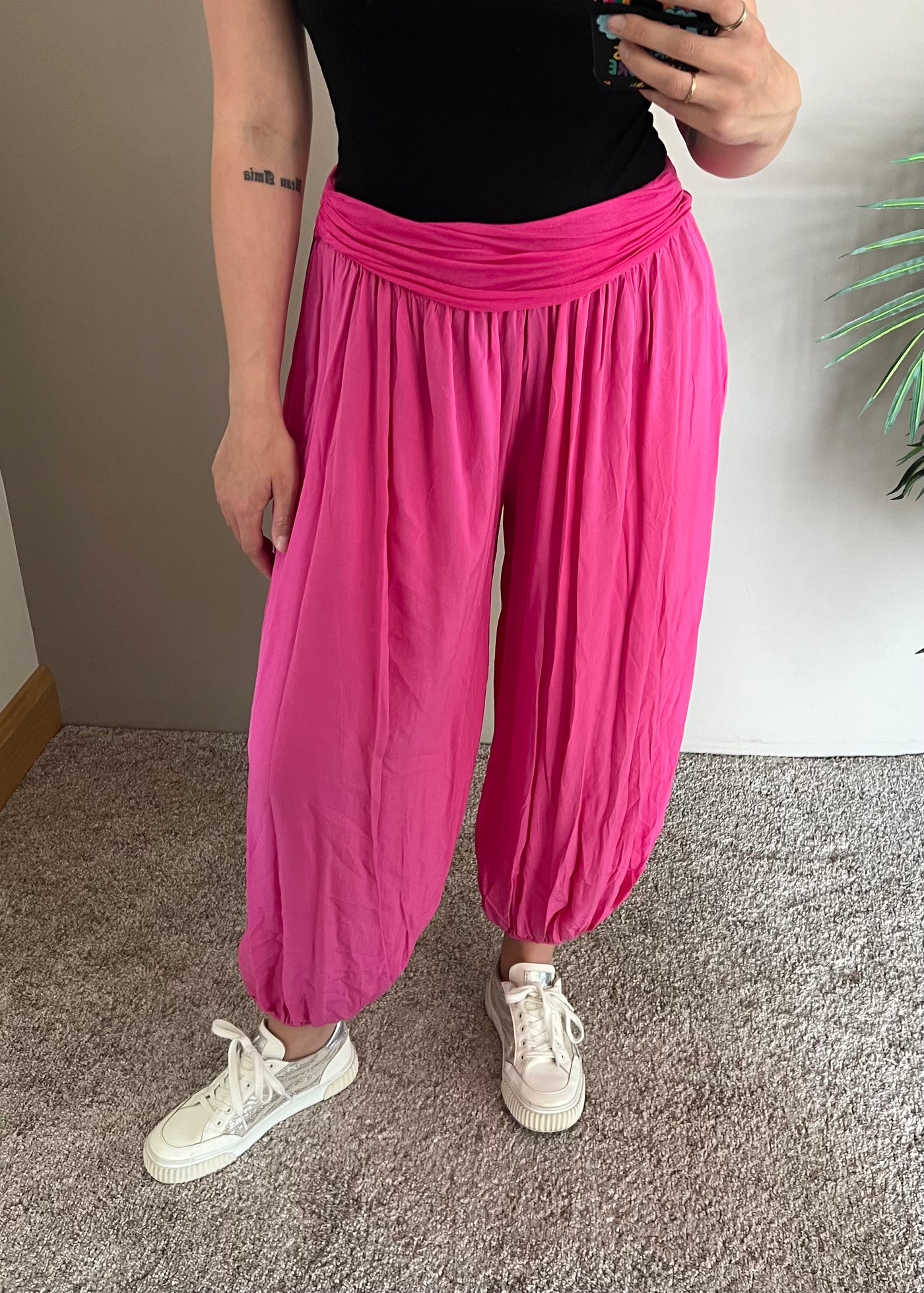 Fuchsia Pink Harem Pants