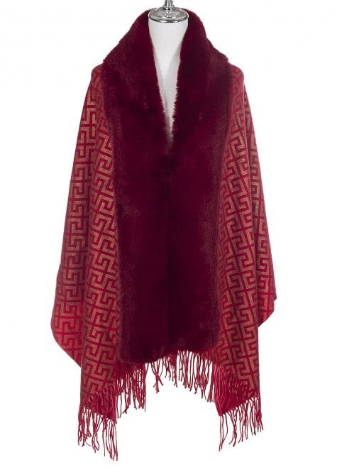 Claret Red & Gold Grecian Wrap