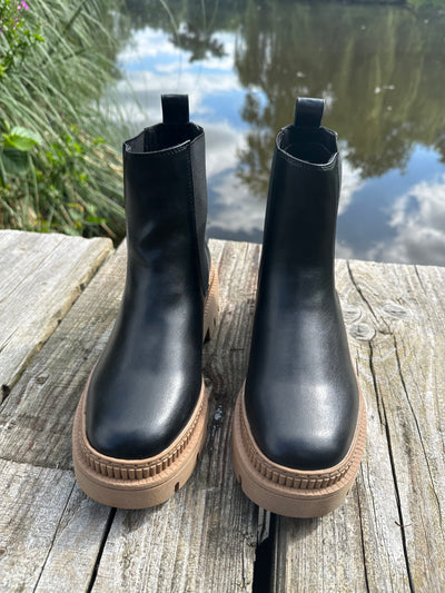 Black & Natural Abbie Boots