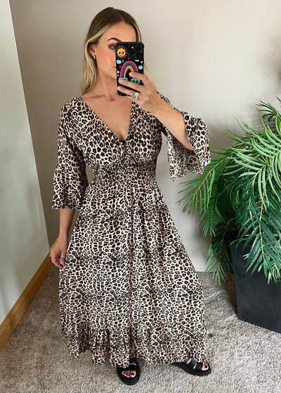 Leopard Elasticated Waist Dress