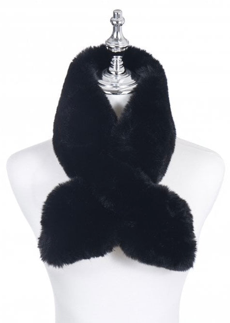 Black Faux Fur Scarf