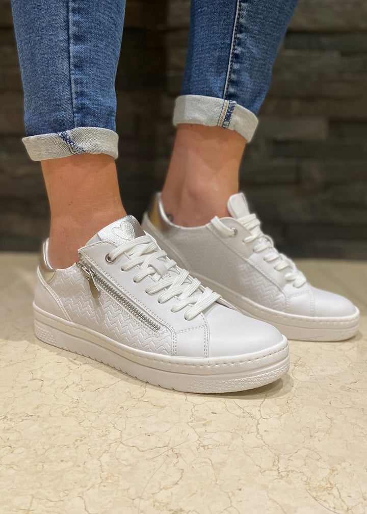 MT White Zip Trainers