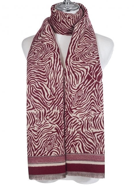 Claret Red Zebra Scarf