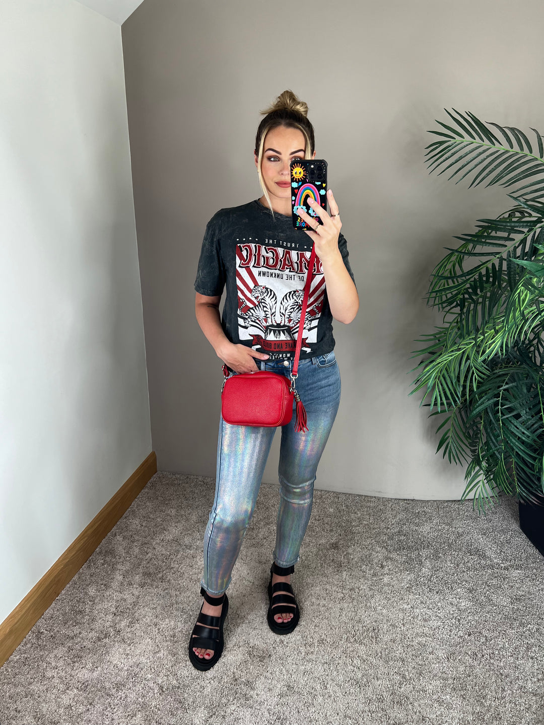 Iridescent Coated Jeans